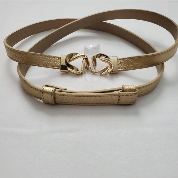 Women’s Tan Leather Slim  Belt - Picture 3 of 7